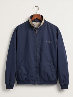 GANT Men's Navy Bomber Jacket with Contrast Collar